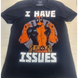 Marvel Deadpool Graphic Tee I Have Issues Comic Book T-Shirt Size‎ S